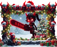 Live games tile with a devil girl and a SawSpin chainsaw